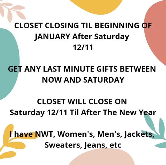 Closet closet after 12/11 til after New Years - Picture 1 of 1